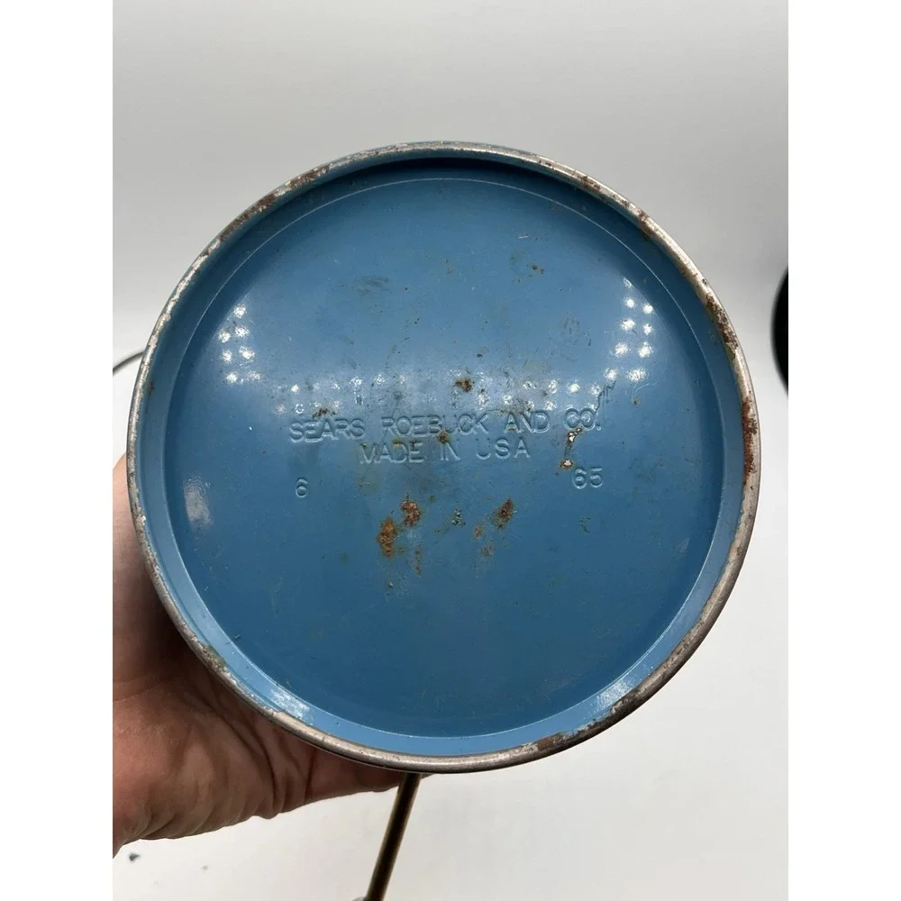 Vtg Sears Roebuck Co Double Mantle Lantern 476.74060 No Glass Blue & Black 1965